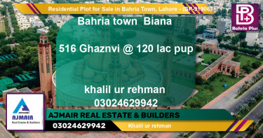 Residential Plot for Sale in Bahria Town, Lahore - (BP-91906)