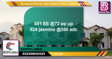 Residential Plot for Sale in Bahria Town, Lahore - (BP-91922)