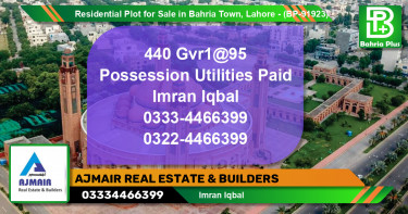 Residential Plot for Sale in Bahria Town, Lahore - (BP-91923)