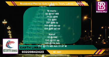 Residential Plot for Sale in Bahria Town, Lahore - (BP-91951)