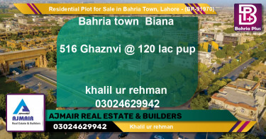 Residential Plot for Sale in Bahria Town, Lahore - (BP-91970)