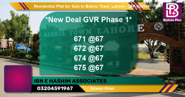 Residential Plot for Sale in Bahria Town, Lahore - (BP-92006)