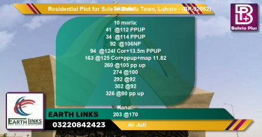 Residential Plot for Sale in Bahria Town, Lahore - (BP-92062)