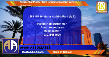 Residential Plot for Sale in Bahria Orchard, Lahore - (BP-92067)