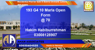 Residential Plot for Sale in Bahria Orchard, Lahore - (BP-92069)