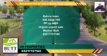Residential Plot for Sale in Bahria Town, Lahore - (BP-92086)