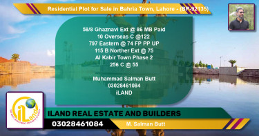 Residential Plot for Sale in Bahria Town, Lahore - (BP-92135)