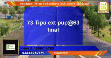 Residential Plot for Sale in Bahria Town, Lahore - (BP-92152)