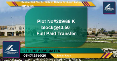 Residential Plot for Sale in Bahria Orchard, Lahore - (BP-92166)