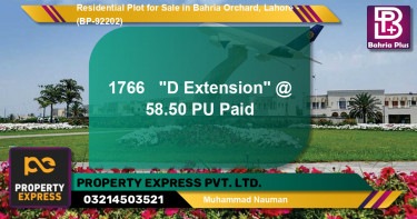 Residential Plot for Sale in Bahria Orchard, Lahore - (BP-92202)