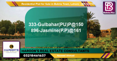 Residential Plot for Sale in Bahria Town, Lahore - (BP-92216)