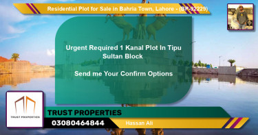 Residential Plot for Sale in Bahria Town, Lahore - (BP-92229)