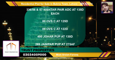 Residential Plot for Sale in Bahria Town, Lahore - (BP-92231)
