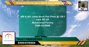 Residential Plot for Sale in Bahria Town, Lahore - (BP-92249)