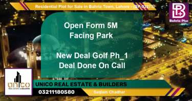 Residential Plot for Sale in Bahria Town, Lahore - (BP-92275)