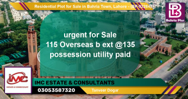 Residential Plot for Sale in Bahria Town, Lahore - (BP-92284)