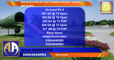 Residential Plot for Sale in Bahria Orchard, Lahore - (BP-92294)
