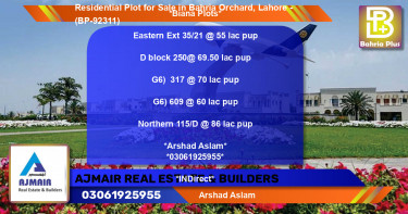 Residential Plot for Sale in Bahria Orchard, Lahore - (BP-92311)