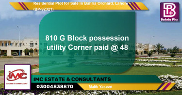 Residential Plot for Sale in Bahria Orchard, Lahore - (BP-92321)