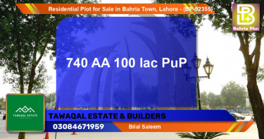 Residential Plot for Sale in Bahria Town, Lahore - (BP-92355)