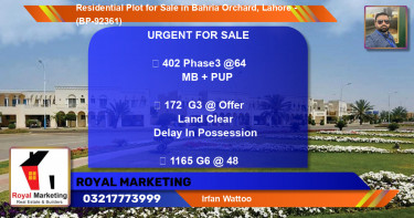 Residential Plot for Sale in Bahria Orchard, Lahore - (BP-92361)