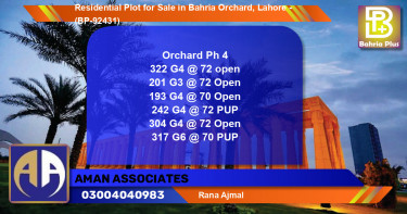 Residential Plot for Sale in Bahria Orchard, Lahore - (BP-92431)