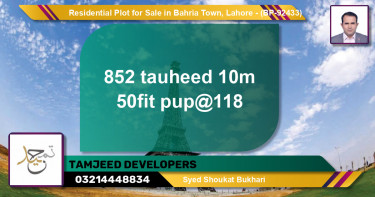 Residential Plot for Sale in Bahria Town, Lahore - (BP-92433)