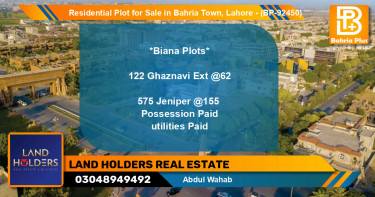 Residential Plot for Sale in Bahria Town, Lahore - (BP-92450)
