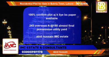 Residential Plot for Sale in Bahria Town, Lahore - (BP-92469)