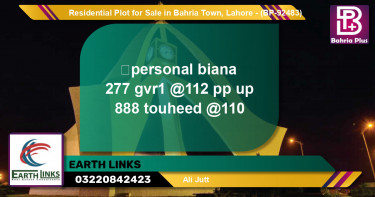 Residential Plot for Sale in Bahria Town, Lahore - (BP-92483)