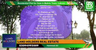 Residential Plot for Sale in Bahria Town, Lahore - (BP-92494)