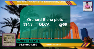Residential Plot for Sale in Bahria Orchard, Lahore - (BP-92503)