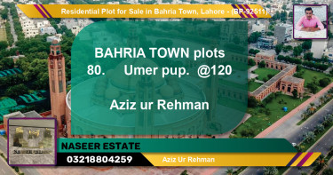 Residential Plot for Sale in Bahria Town, Lahore - (BP-92511)