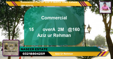 Commercial Plot for Sale in Bahria Town, Lahore - (BP-92518)