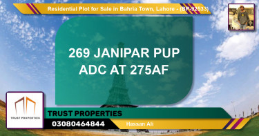 Residential Plot for Sale in Bahria Town, Lahore - (BP-92533)