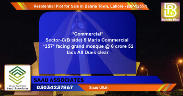 Residential Plot for Sale in Bahria Town, Lahore - (BP-92557)