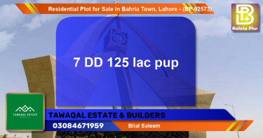 Residential Plot for Sale in Bahria Town, Lahore - (BP-92573)