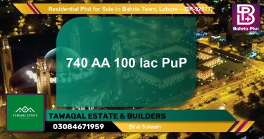 Residential Plot for Sale in Bahria Town, Lahore - (BP-92577)