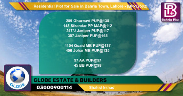 Residential Plot for Sale in Bahria Town, Lahore - (BP-92582)