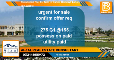 Residential Plot for Sale in Bahria Orchard, Lahore - (BP-92586)
