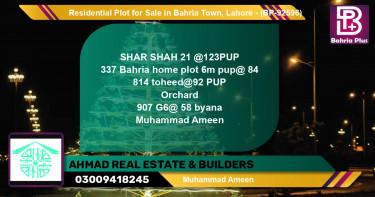 Residential Plot for Sale in Bahria Town, Lahore - (BP-92596)