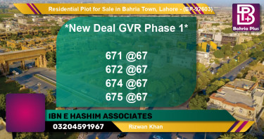 Residential Plot for Sale in Bahria Town, Lahore - (BP-92603)