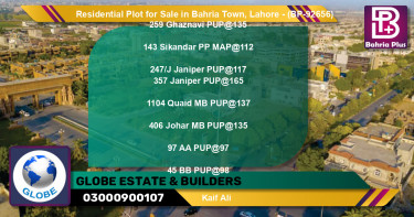 Residential Plot for Sale in Bahria Town, Lahore - (BP-92656)