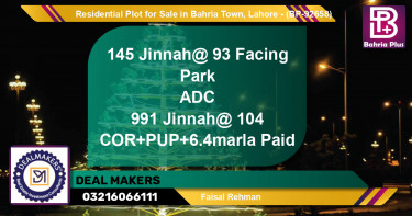 Residential Plot for Sale in Bahria Town, Lahore - (BP-92658)