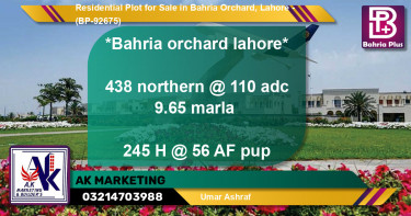 Residential Plot for Sale in Bahria Orchard, Lahore - (BP-92675)