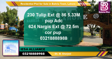 Residential Plot for Sale in Bahria Town, Lahore - (BP-92684)
