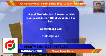 Residential Plot for Sale in Bahria Town, Lahore - (BP-92690)