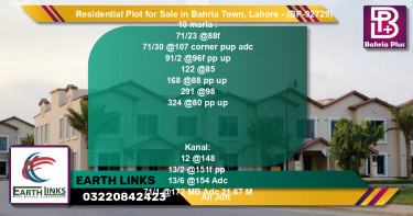 Residential Plot for Sale in Bahria Town, Lahore - (BP-92729)