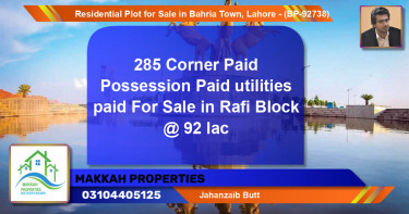 Residential Plot for Sale in Bahria Town, Lahore - (BP-92738)