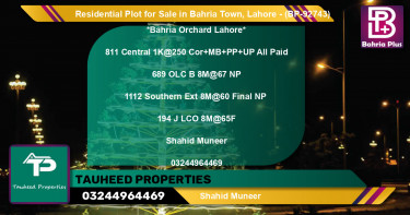 Residential Plot for Sale in Bahria Town, Lahore - (BP-92743)